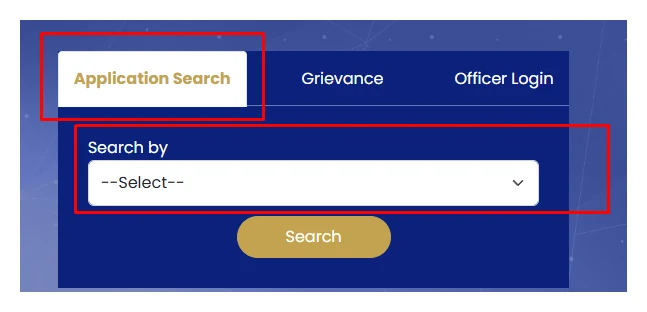 Application Search tab on official Indiramma Indlu Telangana housing portal